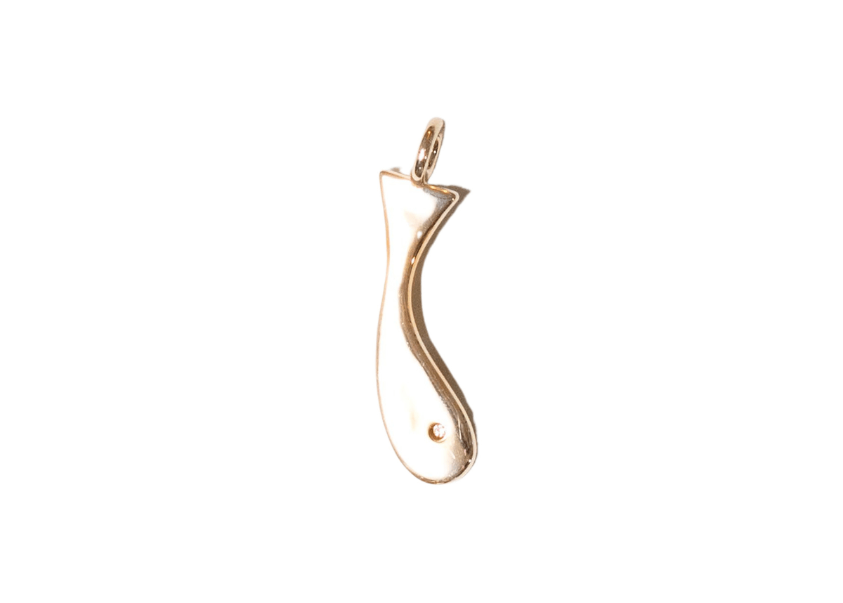 18k gold plated & sterling silver Jewelry FISH CHARM GOLD