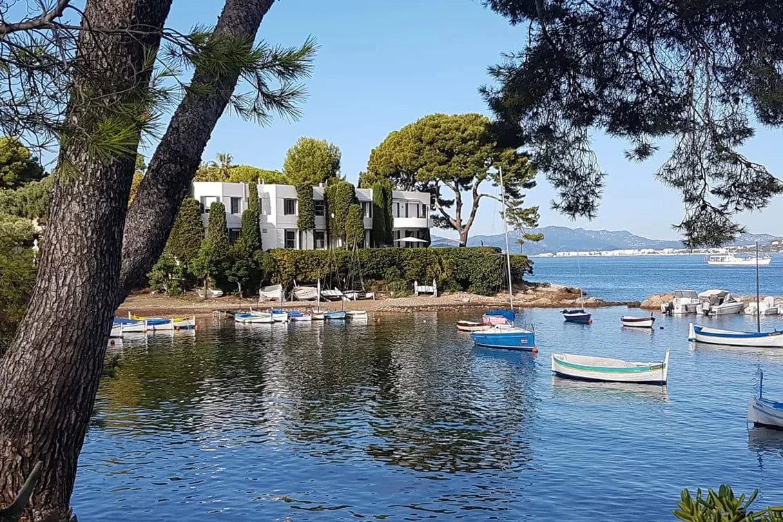 Scenic image of a local port with sailboats in the South of France